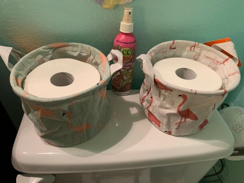 Pink flamingo toilet - toilet, paper